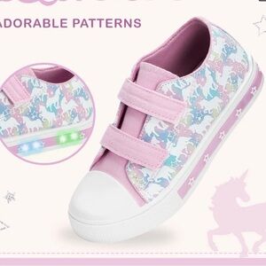 Funcoo Pink Kids' Velcro Sneakers light up